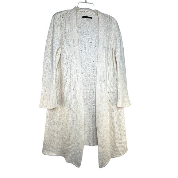 JENNI KAYNE Duster Cardigan Sweater Coat SZ XS Cream Wool Silk Blend Minimalist - Picture 1 of 5